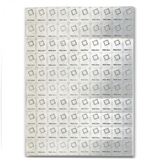 100 x 1g Valcambi Silver CombiBar (with COA) 100 x 1g Valcambi Silver CombiBar (with COA)