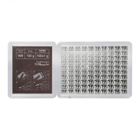 100 x 1g Valcambi Silver CombiBar (with COA) 100 x 1g Valcambi Silver CombiBar (with COA)