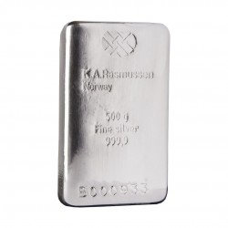 500G K A Rasmussen Silver Bar