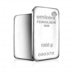 1 Kilo Umicore 999 Fine Silver Bar