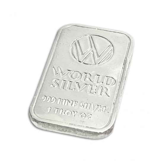1 Oz World Silver .999 Fine Silver Bar 1 Oz World Silver .999 Fine Silver Bar