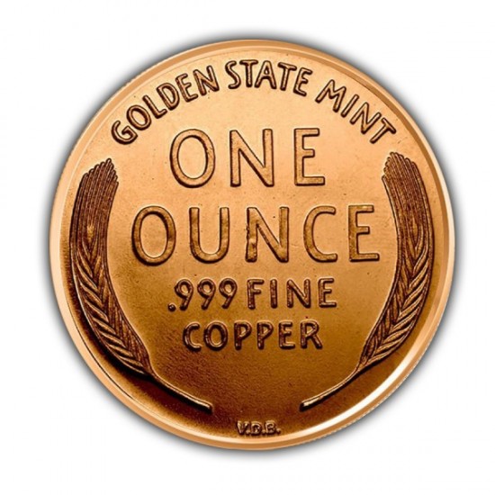 1 Oz Lincoln Wheat Cent Copper Round