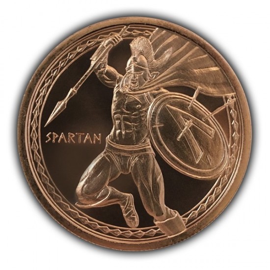 1 Oz Spartan Warrior Copper Round
