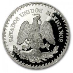 1987 5 Oz Silver Medal Mexico (ANA 96th Anniv, Abrasions)