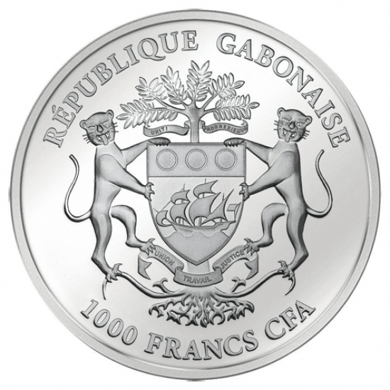 2013 1 Oz Holographic République Gabonaise Springbok
