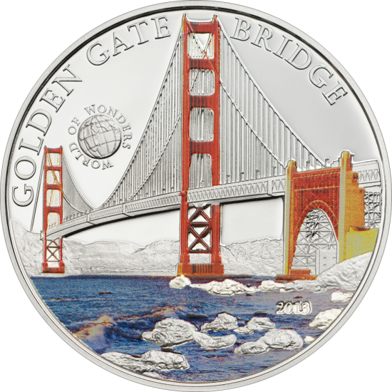 2016 Palau Proof Silver World of Wonders (Golden Gate Bridge)