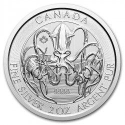 2020 2 Oz Canadian Kraken Silver Coin (BU)