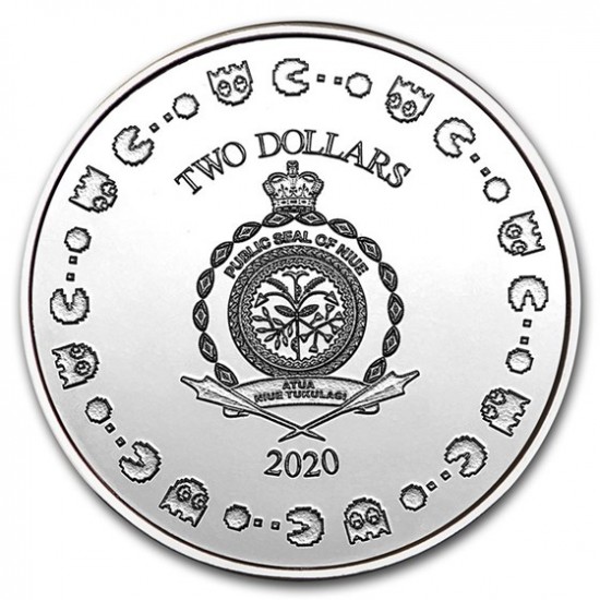 2020 1 Oz Niue PAC-MAN 40th Anniversary Silver Coin