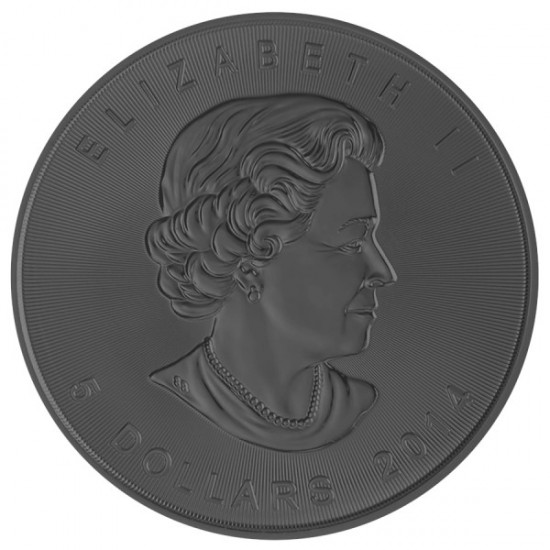 2014 1 Oz Maple Leaf Burning Ruthenium Gilded