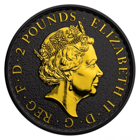 2016 1 Oz Shadows UK Britannia Ruthenium Gilded
