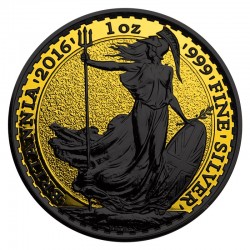 2016 1 Oz Shadows UK Britannia Ruthenium Gilded