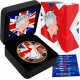 2017 1 Oz UK Silver Britannia Patriotic Flag