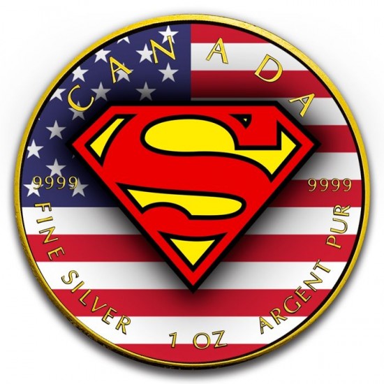 2016 1 Oz RCM US Flag Superman Shield