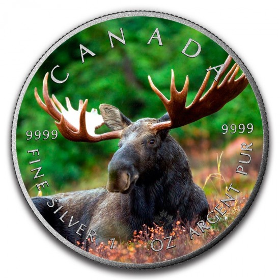 2016 1 Oz Moose Antique Maple Leaf 