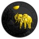 2017 1 Oz Ruthenium Gilded African Elephant
