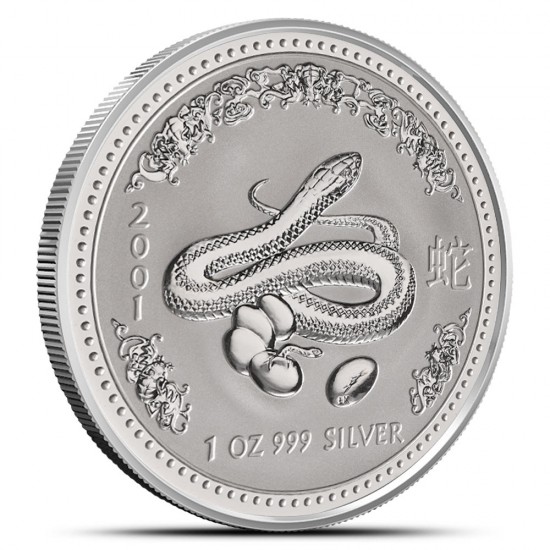 2001 1 Oz Australian Silver Lunar Snake