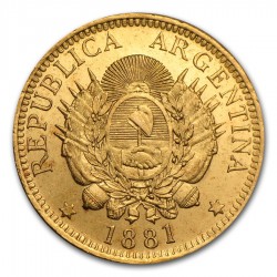 1881 Argentina Gold 5 Pesos 
