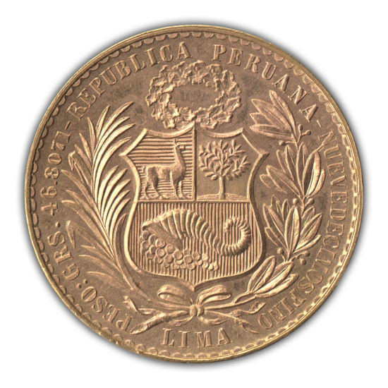 1956 100 Soles Gold Peru