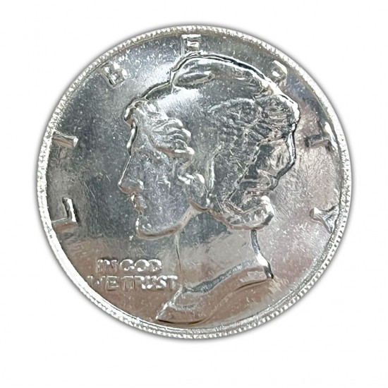 1 Oz Buffalo and Mercury Dime Silver Round