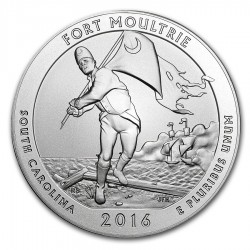 2016 5 Oz Fort Moultrie Quarter Dollar Round